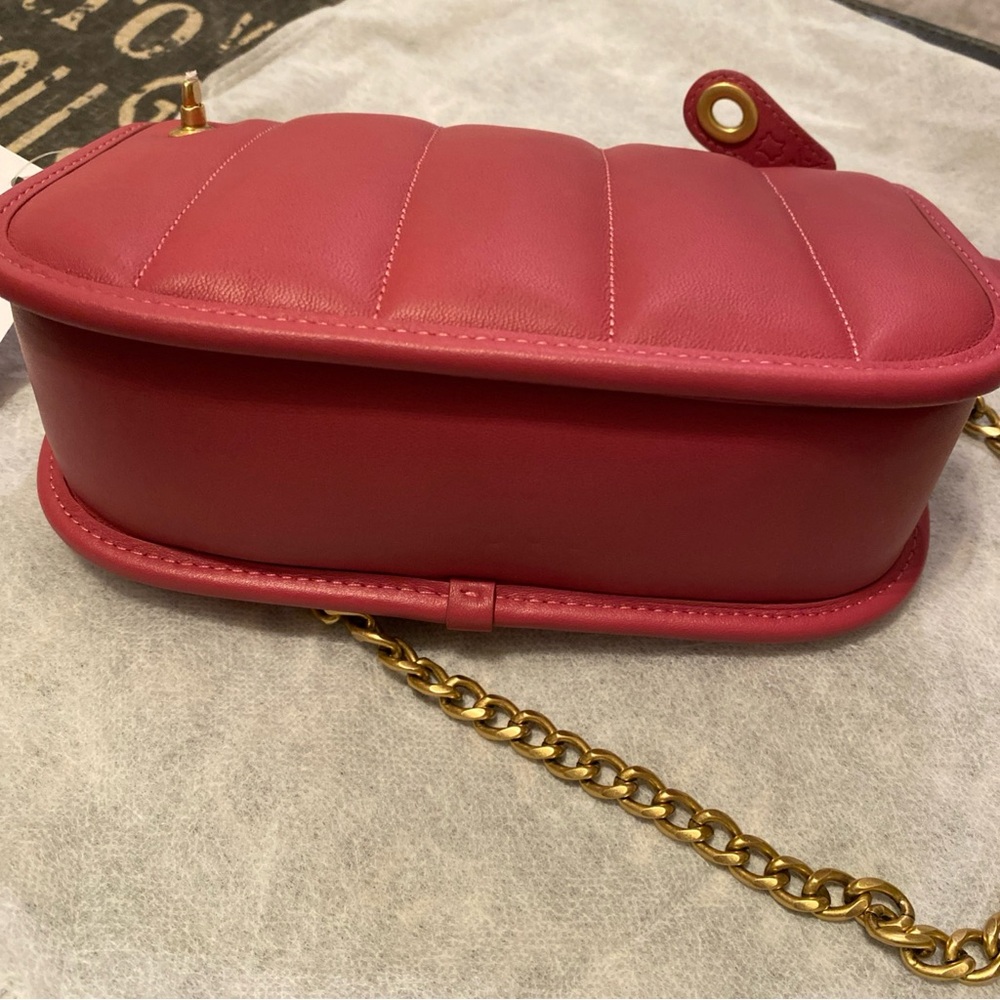 NWT Coach Swinger 20 Quilting Nappa Leather C3490 Brass Rouge Pink - Picture 7 of 11